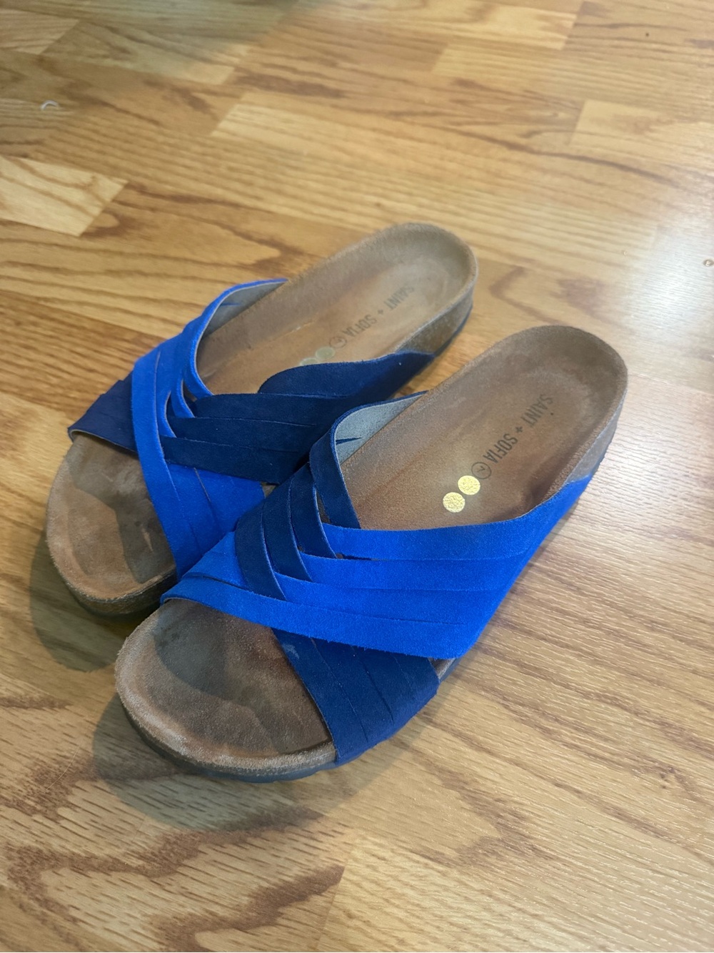 Women's Cobalt Blue Crossover Slip-On Mules